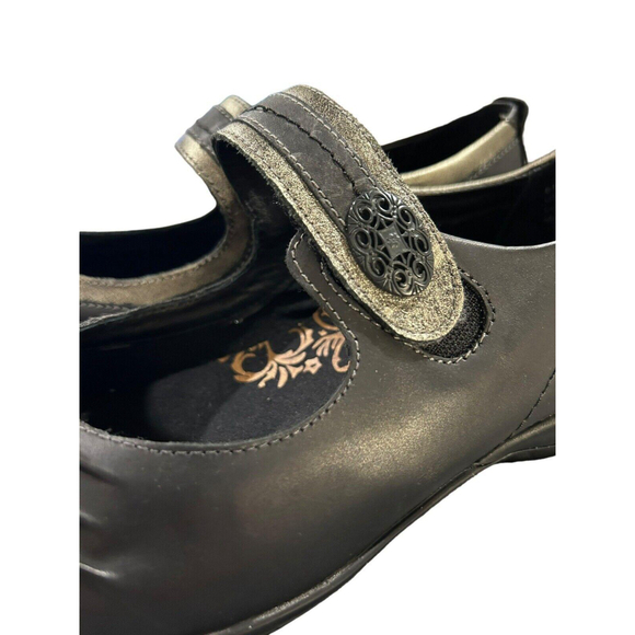 Aetrex Brianna Mary Janes Flats Leather Comfort Shoe Womens Size 9 Black NEW - Picture 4 of 12